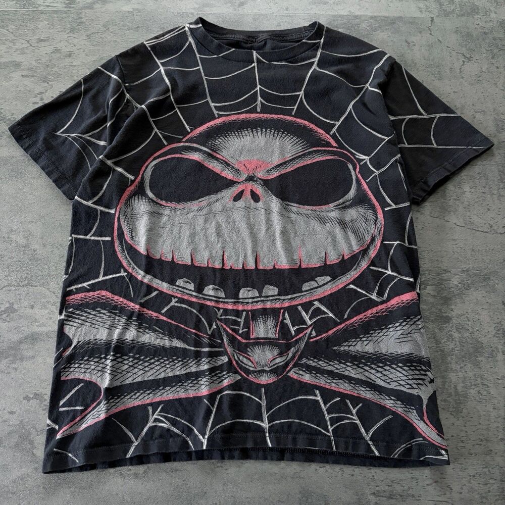 Tim Burton's The Nightmare Before Christmas Sz Med Jack All Over Print T-Shirt